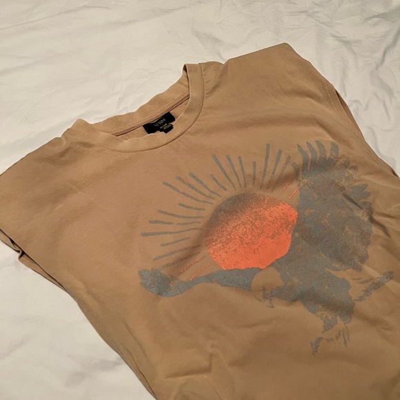 AFRM graphic tank with shoulder pads size xs tan - Picture 2 of 9